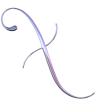 iridescent frisé alphabet png