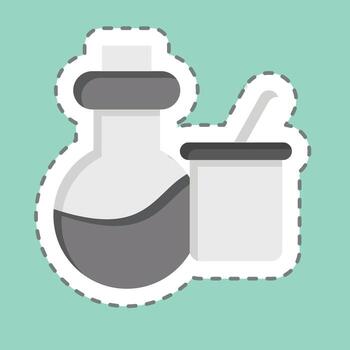 Sticker line cut Science Instruments. related to Biochemistry symbol. simple design editable. simple illustration vector