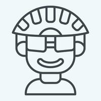 Icon Cyclist related to Bicycle symbol. line style. simple design editable. simple illustration vector