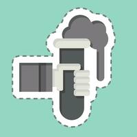 Sticker line cut Biochemical Research. related to Biochemistry symbol. simple design editable. simple illustration vector