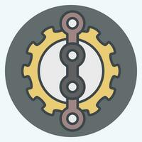 Icon Chain related to Bicycle symbol. color mate style. simple design editable. simple illustration vector