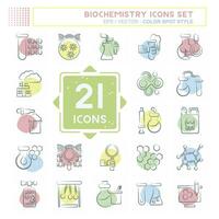 Icon Set Biochemistry. related to Chemistry symbol. Color Spot Style. simple design editable. simple illustration vector