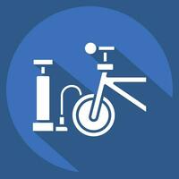 Icon Air Pump related to Bicycle symbol. long shadow style. simple design editable. simple illustration vector