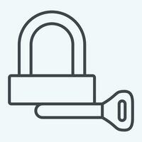 Icon Padlock related to Bicycle symbol. line style. simple design editable. simple illustration vector