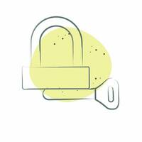 Icon Padlock related to Bicycle symbol. Color Spot Style. simple design editable. simple illustration vector