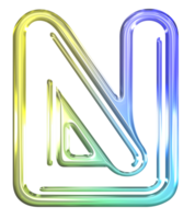 lucido pendenza neon alfabeto png