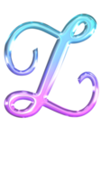 Glossy gradient alphabet png