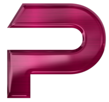 Metallic purple alphabet png