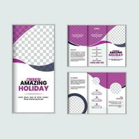 Traveling and tour Tri fold brochure design template for travel agency, Creative concept folded flyer or brochure, A clean, modern, and high-quality design tri fold brochure vector design