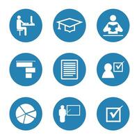 Education and learning icons set vector illustration