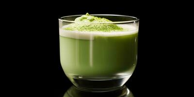 AI Generated. AI Generative. Japanese asian food cup matcha latte art on simple background. Graphic Art photo