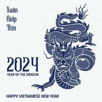 Vietnamese New Year Giap Thin 2024, Dragon of New year. Chinese new year. Dragon 2024 vector