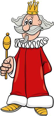 cartoon king fantasy character with a scepter and a crown
