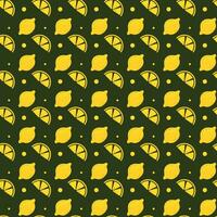 Lemon with dot Seamless Pattern Design vector