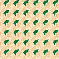 Lemon with leaf Seamless Pattern Design vector