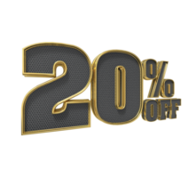 20 percent 3D render collection color and black png