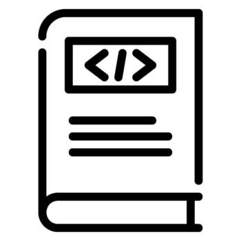 icono de línea de libro de codificación vector