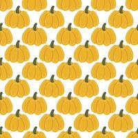 Yellow pumpkins. Vector illustration in flat cartoon style. Seamless pattern