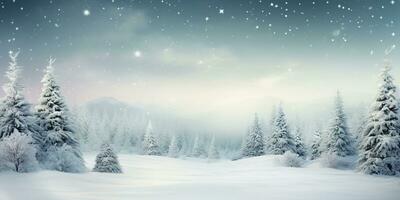 AI Generated. AI Generative. Merry christmas xmas new year winter holiday forest landscape. Graphic Art photo