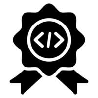 coding glyph icon vector