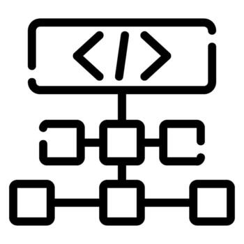 algorithm line icon vector