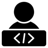 programmer glyph icon vector