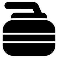 curling glyph icon vector