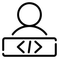 programmer line icon vector