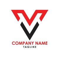 mv tipografía logo diseño vector