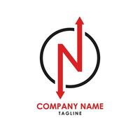 n typography logo design vector