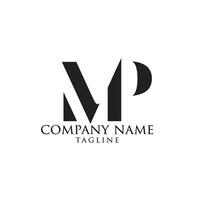 mp typography logo design vector