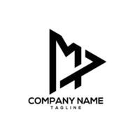 mp tipografía logo diseño vector