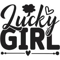 lucky girl design vector