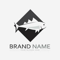 Fish abstract icon design logo template,Creative vector symbol of fishing club or online shop.