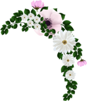 bonita branco Rosa floral arranjo png