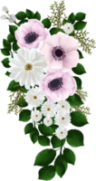 bonito blanco rosado floral arreglo png