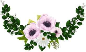 mooi wit roze bloemen arrangement png