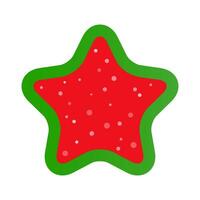 rojo verde Navidad estrella icono vector