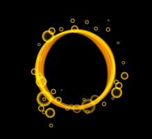 Yellow Neon Circle Frame With Bubbles vector