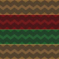 Black History Month, Juneteenth Abstract Kwanzaa Pattern With Zigzag Lines In Traditional African Colors vector