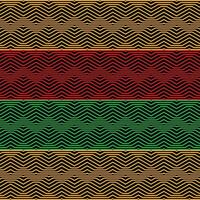 Black History Month, Juneteenth Abstract Kwanzaa Pattern With Zigzag Lines In Traditional African Colors vector