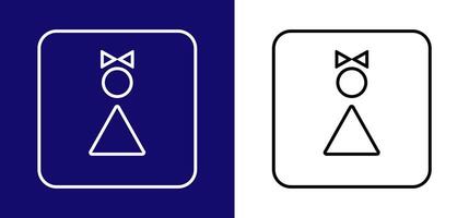 Icon indicating the women restroom. Available in two colors blue, white and white, black. vector