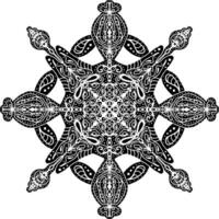 a black and white snowflake design vector