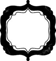 un negro y blanco marco con un decorativo frontera vector