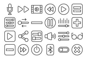 Music play icons set vector