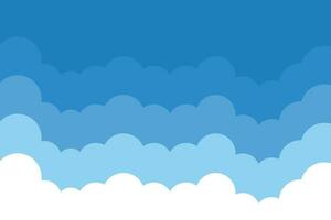 Blue sky and clouds background, pastel paper cut Background vector