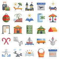 Holidays flat icons set. The collection includes web design, application design, UI design. vector