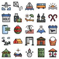 Holidays filled outline icons set. The collection includes web design, application design, UI design. vector