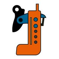 Vector illustration of a hook and a device for lifting and moving cargo. Construction and engineering.