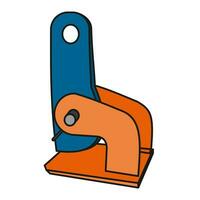 Vector illustration of a hook and a device for lifting and moving cargo. Construction and engineering.